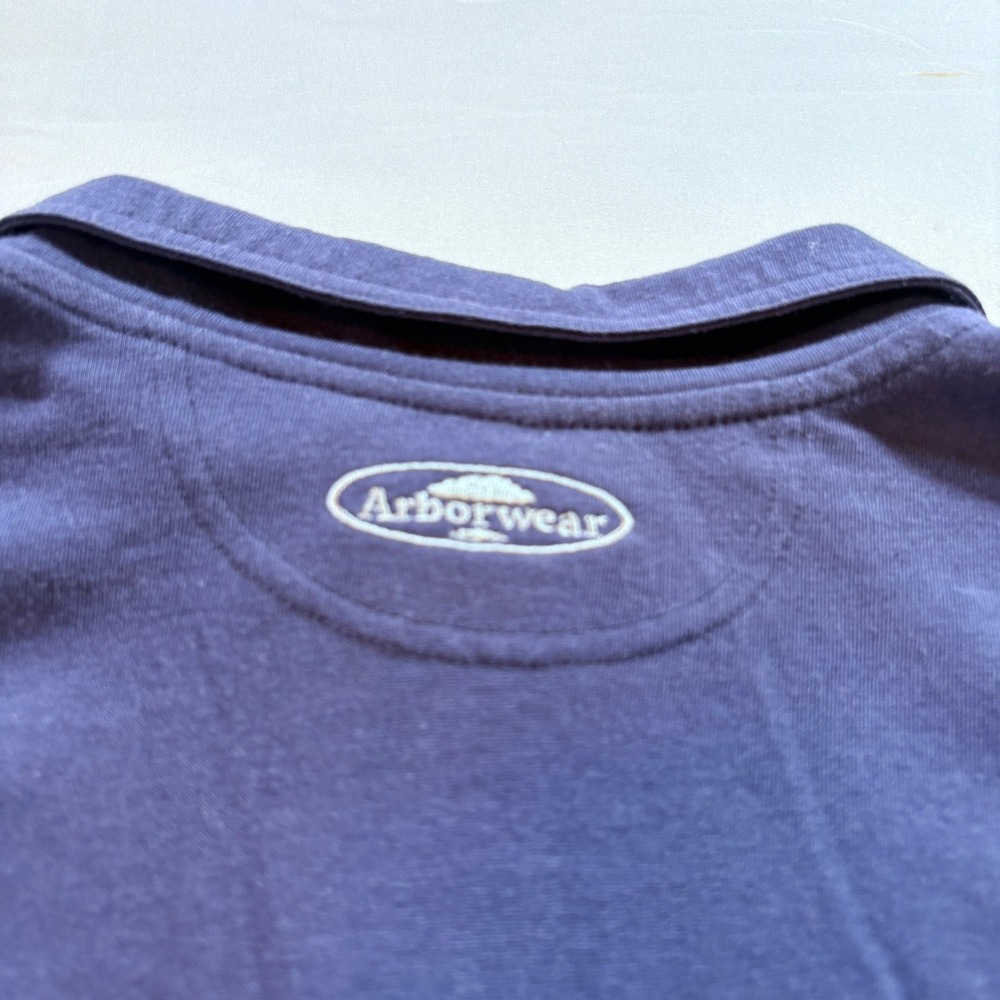 Arborwear Polo Shirt Mens Large Navy Blue Drirelease Short Sleeve Workwear - Picture 4 of 9